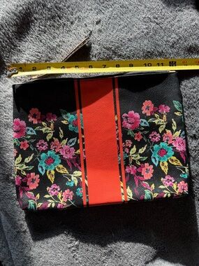 Banana Republic Black Floral clutch or accessory bag inside a larger tote
